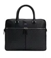 Hugo Boss Monogram-panel Document Case With Silver-foil Logo In Black