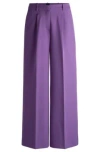 Hugo Boss Boot-leg Trousers In Stretch Fabric In Light Purple