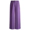 Hugo Boss Boot-leg Trousers In Stretch Fabric In Purple