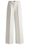 Hugo Boss Boot-leg Trousers In Stretch Fabric In White