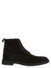 Hugo Boss Suede Ankle Boots In Brown