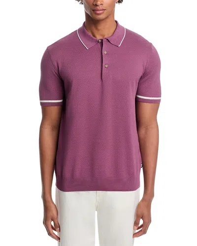 Hugo Boss Borillo Tipped Polo Shirt In Bright Purple
