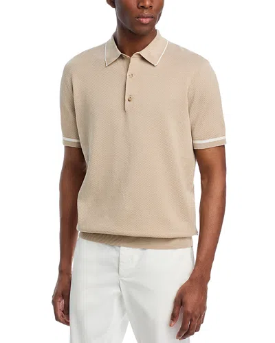 Hugo Boss Borillo Tipped Polo Shirt In Light Beige