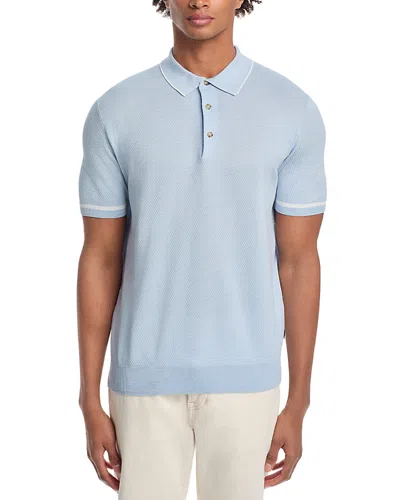 Hugo Boss Borillo Tipped Polo Shirt In Light Pastel Blue