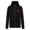 Hugo Boss Boss - Zip Through Sweatshirt In Terry Cotton With Logo Patch In Grey