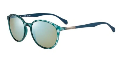 Hugo Boss Boss 0822/s Yx4/3u Men's Sunglasses Tortoiseshell Size 53 In Green