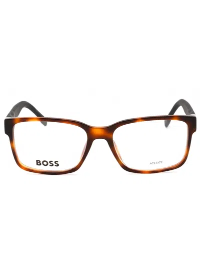 Hugo Boss Rectangle-frame Glasses In Brown