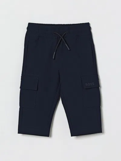 Hugo Boss Babies' Boss Cotton Cargo Pants In Blue