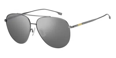 Hugo Boss Boss 1296/f/s Asian Fit R81/t4 Men's Sunglasses Grey Size 63 In Gray