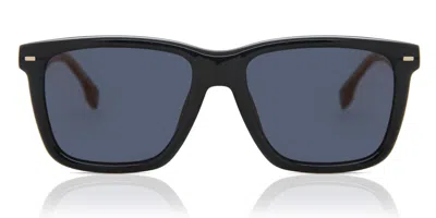 Hugo Boss Boss 1317/s 807/k1 Men's Sunglasses Black Size 55 In Blue