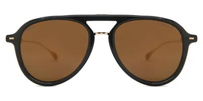 Hugo Boss Boss 1356/s 807/yl Men's Sunglasses Black Size 54 In Brown