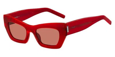 Hugo Boss Boss 1363/s L7q/u1 Women's Sunglasses Orange Size 52 In Red