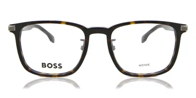Hugo Boss Boss 1408/f Asian Fit Men's Glasses, Tortoiseshell, Size 54 In Black