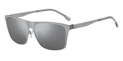 Hugo Boss Boss 1410/f/s Asian Fit R81/t4 Men's Sunglasses Grey Size 60 In Silver