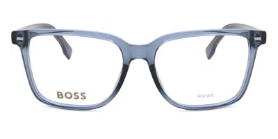 Hugo Boss Boss 1480/f Asian Fit Men's Glasses, Blue, Size 55 In Gray