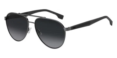 Hugo Boss Boss 1485/s Pta/1i Men's Sunglasses Silver Size 60 In Orange