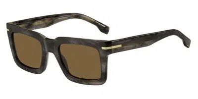 Hugo Boss Boss 1501/s 2w8/70 Men's Sunglasses Grey Size 51 In Brown