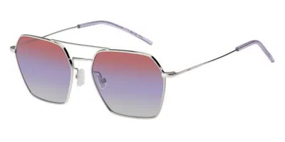 Hugo Boss Boss 1533/s 010/yu Women's Sunglasses Silver Size 54 In Metallic