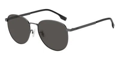 Hugo Boss Boss 1536/f/s Asian Fit V81/ir Men's Sunglasses Silver Size 57 In Gray