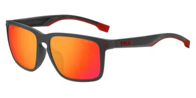 Hugo Boss Boss 1542/f/s Asian Fit 34n/4f Men's Sunglasses Grey Size 59 In Gray