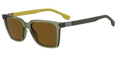 Hugo Boss Boss 1574/s Gp7/70 Men's Sunglasses Green Size 53 In Brown
