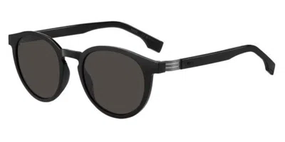 Hugo Boss Grey Round Men's Sunglasses Boss 1575/s 0807 Ir In Black