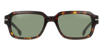 Hugo Boss Boss 1596/s 086/o7 Men's Sunglasses Tortoiseshell Size 53 In Green