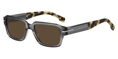 Hugo Boss Boss 1596/s Aci/2m Men's Sunglasses Grey Size 53 In Gray