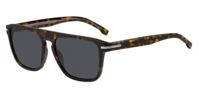 Hugo Boss Boss 1599/s 086/ir Men's Sunglasses Tortoiseshell Size 56 In Brown