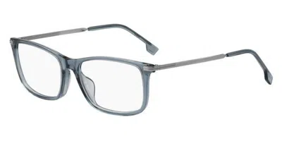 Hugo Boss Boss 1614/f Asian Fit Men's Glasses, Blue, Size 56 In Metallic