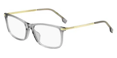 Hugo Boss Boss 1614/f Asian Fit Men's Glasses, Clear, Size 56 In Gray