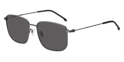 Hugo Boss Boss 1619/f/s Asian Fit R80/m9 Men's Sunglasses Gunmetal Size 58 In Gray