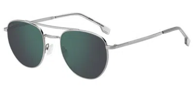 Hugo Boss Boss 1631/s 6lb/mt Men's Sunglasses Silver Size 53 In Green