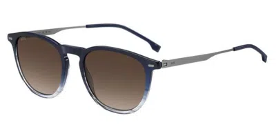 Hugo Boss Boss 1639/s Qeu/ha Men's Sunglasses Blue Size 52 In Brown
