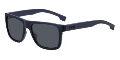 Hugo Boss Boss 1647/s Pjp/z8 Men's Sunglasses Blue Size 55 In Denim Blue