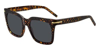 Hugo Boss Boss 1656/s 2vm/ir Women's Sunglasses Tortoiseshell Size 54 In Black