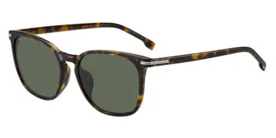 Hugo Boss Boss 1668/f/sk Asian Fit 086/qt Men's Sunglasses Tortoiseshell Size 56 In Brown