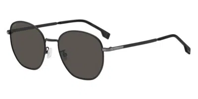 Hugo Boss Boss 1671/f/sk Asian Fit 003/ir Men's Sunglasses Black Size 56 In Gray
