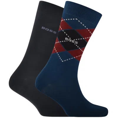 Hugo Boss Boss 2 Pack Argyle Crew Socks Multi