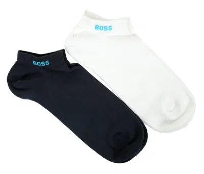 Hugo Boss Boss 2 Pack Trainer Socks White Navy In Multi