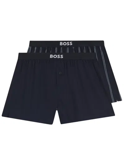 Hugo Boss Boss 2-pack Boxer Con Logo In Blue