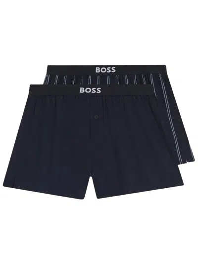 Hugo Boss Boss 2-pack Boxer Con Logo In Blue
