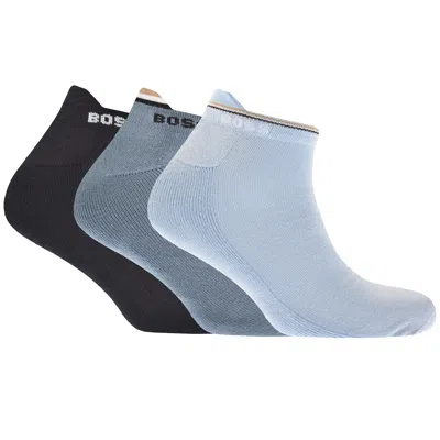 Hugo Boss Boss 3 Pack Ankle Socks Blue In Multi