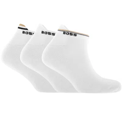 Hugo Boss Boss 3 Pack Ankle Socks White
