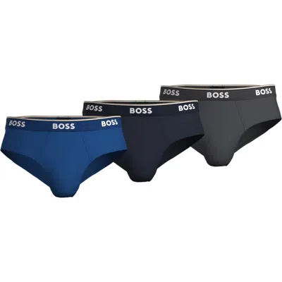 Hugo Boss Boss 3-pack Assorted Power Stretch Cotton Briefs In Multi