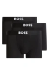 Hugo Boss Boss 3-pack Bold Stretch Cotton Boxer Briefs In Black