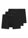 Hugo Boss Boss 3-pack Cotton Microfiber Trunks In Black