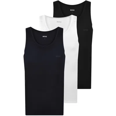 Hugo Boss Boss 3 Pack Classic Rib Vests In Multi