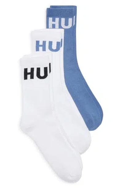Hugo Boss Boss 3-pack Iconic Logo Crew Socks In Blue