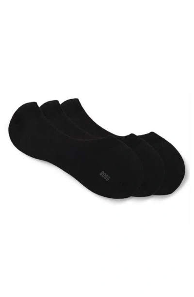 Hugo Boss Boss 3-pack Logo Low Cut Socks In Black